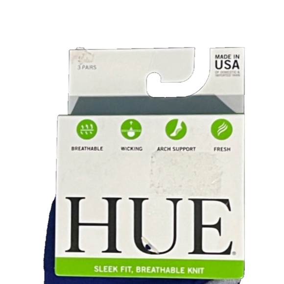 NEW Hue Women's 2- 3 Packs Air Sleek Tab Cushion Socks, Black/White/Blue - Picture 3 of 12